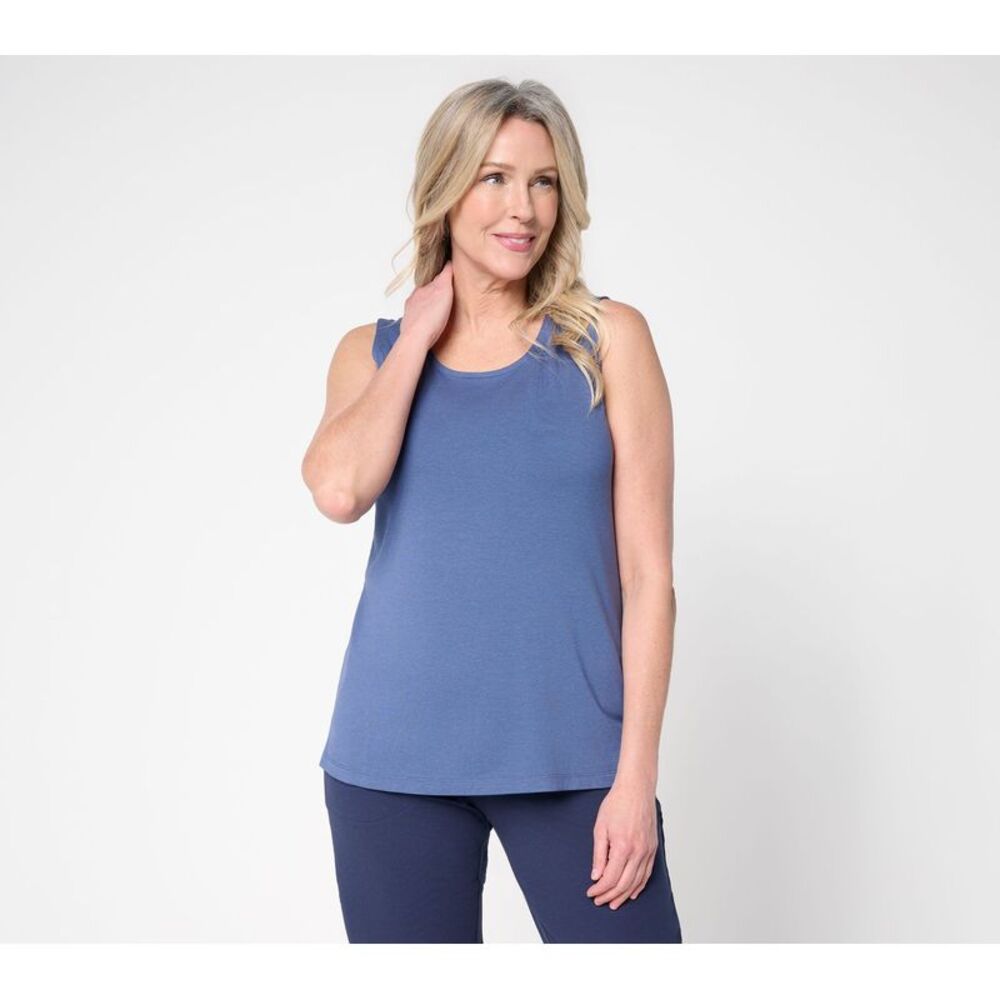 Denim & Co. Women's Top Sz M Make Your Selection: Essentials So Soft Blue